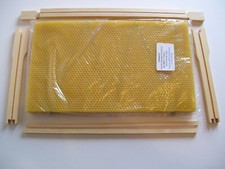 DN4 National / WBC Frames with Wired Beeswax Foundation. Unassembled. Qty 10