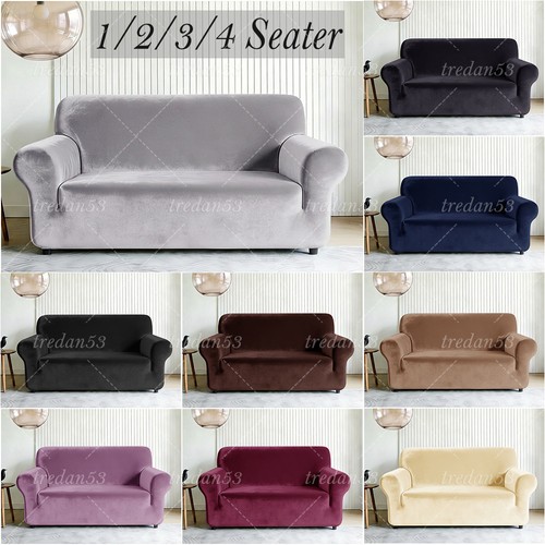 Velvet elastic stretch sofa - velvet,