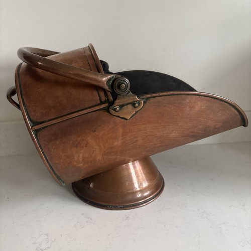 Antique copper coal scuttle - copper,