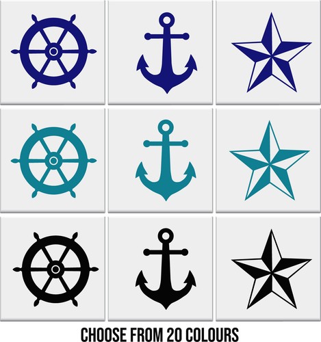 Bathroom tile stickers anchor - bathroom,