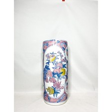 Chinese Porcelain Peach & Flowers Umbrella Stand Early 20th Century Ca. 1930's