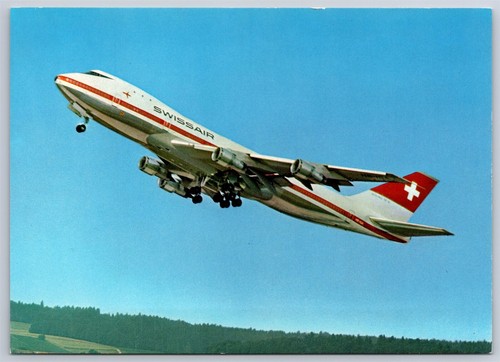 Airplane postcard swissair - postcard,