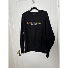 Rowing Blazers Embroidered Crewneck Pullover Black Sweatshirt Mens Sz XXL Preppy