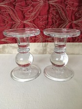 Pair Of Crystal Glass Pillar