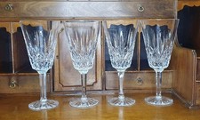 Tyrone Irish Crystal Large Water Goblets X4 VTG Rosses Cut Pattern H8" x W3 1/2"