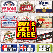 Man Cave Metal Signs Shed Bar Pub Lager Beer Poster Garage Retro Gift Vintage Uk