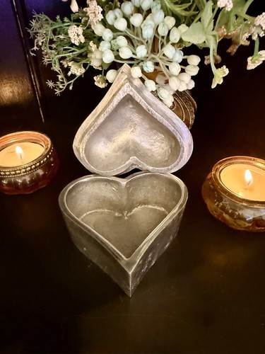 Heart shaped silver metal - silver,