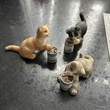 Three Cats Eating Out Of Can Ornaments