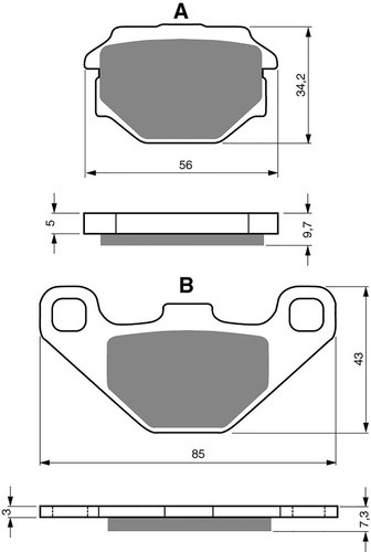 Brake disc pads - disc, r/h