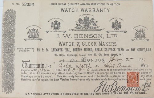 Rare 1921 benson - w, benson,