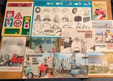 ORIGINAL 1960s LAMBRETTA MOTOR SCOOTER BOOKLETS FOLDOUTS FLYERS x 9 INNOCENTI