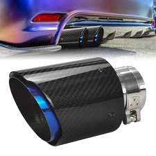 Universal Carbon Fiber Car Auto Exhaust Muffler End Tip 63mm Tail Pipe Tip Black