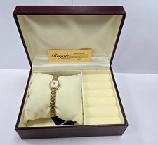 Royale Round White Face 9ct Gold Ladies Wrist Watch with Display Box - BRAND NEW