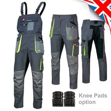 STRECH_Overalls Work TROUSERS or BIB & BRACE Knee Pads Dungarees Multi Pockets
