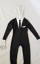 SLENDERMAN MORPHSUIT HALLOWEEN HORROR CREEPY FANCY DRESS UNISEX KIDS L 10-12 🦇