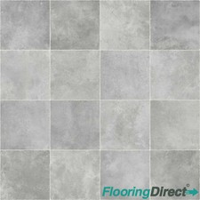 Square Grey Tile Effect Vinyl Roll Cheap Bathroom Flooring 2 3 4 m Wide Lino