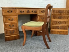 Edwardian Reproduction Desk & Chair With Matching Filing Cabinet.
