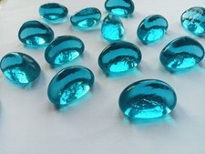 Decorative AQUA Glass Pebbles