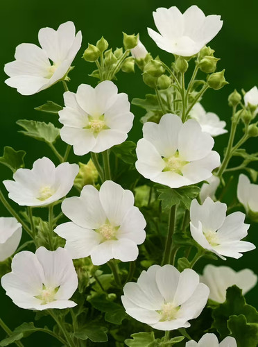 Lavatera ice white mallow - white, mallow,pure