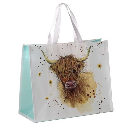 Highland cow reusable shopping - highland,