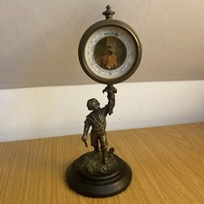 An unusual antique bronze table barometer Bourgeois Opticien 27 R Des Pyramides