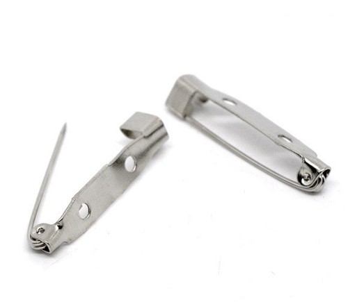 Brooch backs 31mm silver tone - 31mm,