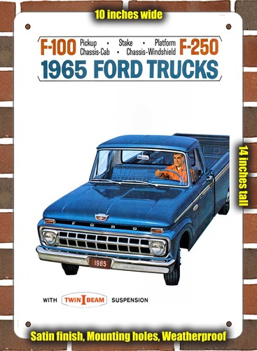 Metal sign 1965 ford 100 - metal,