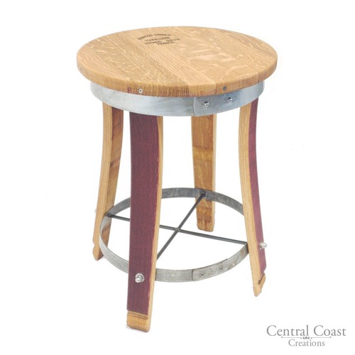 Wine barrel swivel top stool - wine,