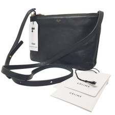 CELINE Trio 165113ETA.38NO Black Gold Leather - Shoulder Bag With Booklet CE002