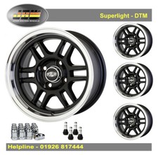 7x 13 Superlight DTM Wheels Classic Mini 1959-2001 Set of 4 Black