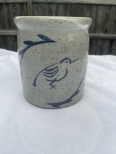 Bishop Hill Crock Salt Glaze Stonewear Henry IL.1986 Farmhouse Cottagecore Decor