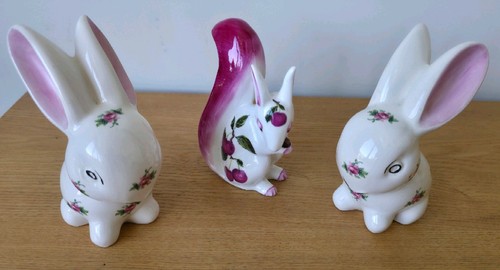 Vintage pottery bunnies - vintage,