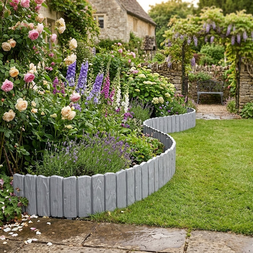 Plastic garden edging grey - garden,