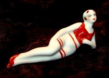 Figurine Bathing Beauty Sexy Art Deco-German Style Art Nouveau Style Porcelain