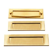 Victorian Heavy Sprung Solid Brass Letter Box Postal Plate Cover- Polished Brass