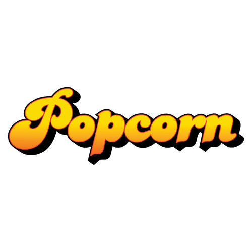 Popcorn text sticker cafe - -,
