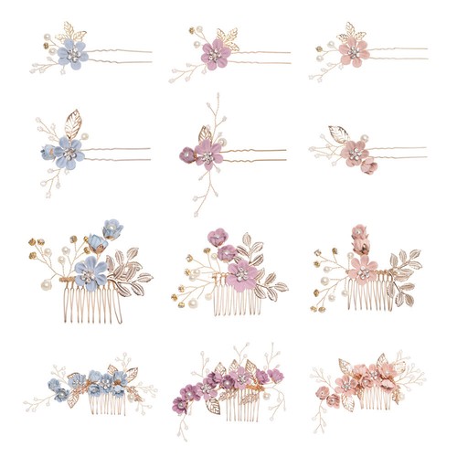 Crystal diamante pearls flower - crystal,