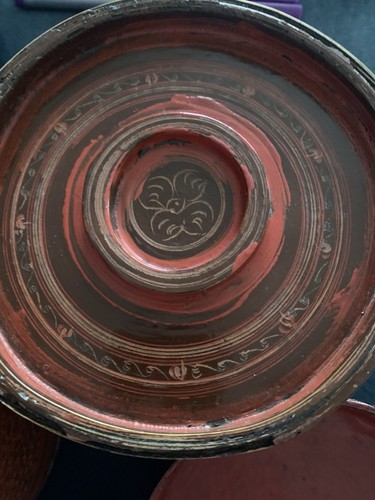 Vintage leather round box - leather,