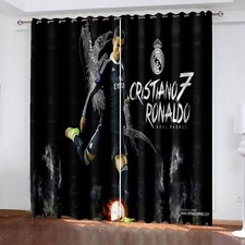 3D Ronaldo Curtains Football Curtains Boys Blackout Curtains Ring Top Eyelet New