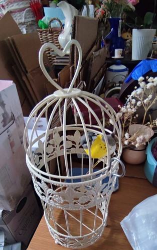 Vintage decorative metal bird - decorative,