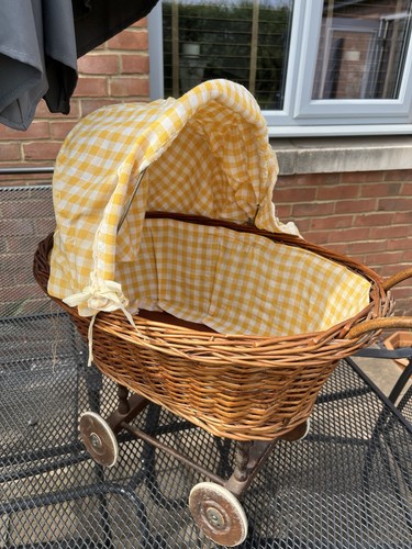 Small wicker dolls pram from - pram,