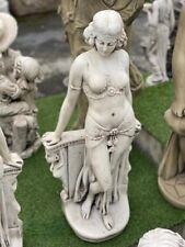 Stone woman sculpture Outdoor goddess figurine Greek lady statue Garden person