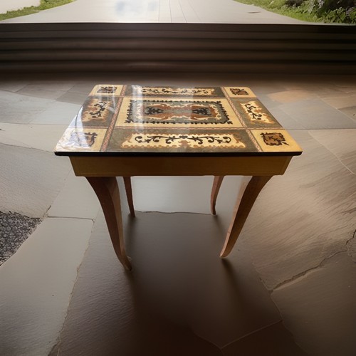 Vintage italian marquetry wood - vintage,