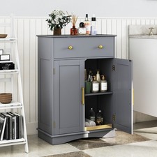 Modern Buffet Sideboard with Drawer and Adjustable Shelf-Grey