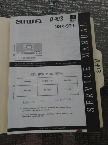 Aiwa nsx 999 service manual - aiwa,