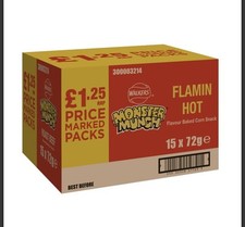 Walkers Monster Munch Sweet & Spicy Snacks Crisps £1.25 RRP PMP 72g X 18
