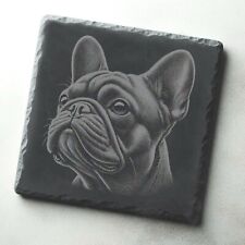 French Bulldog Dog Engraved Slate Coaster, Present Gift