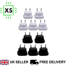 UK to EU Travel Plug Adapter⚡2/3/4/5/10 PACK⚡BLACK or WHITE Euro Europe European