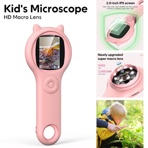 Pink kids optical microscope - optical,