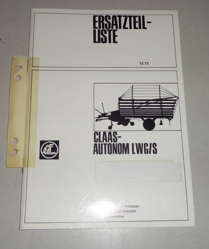 Parts catalog list claas - parts, catalog/list